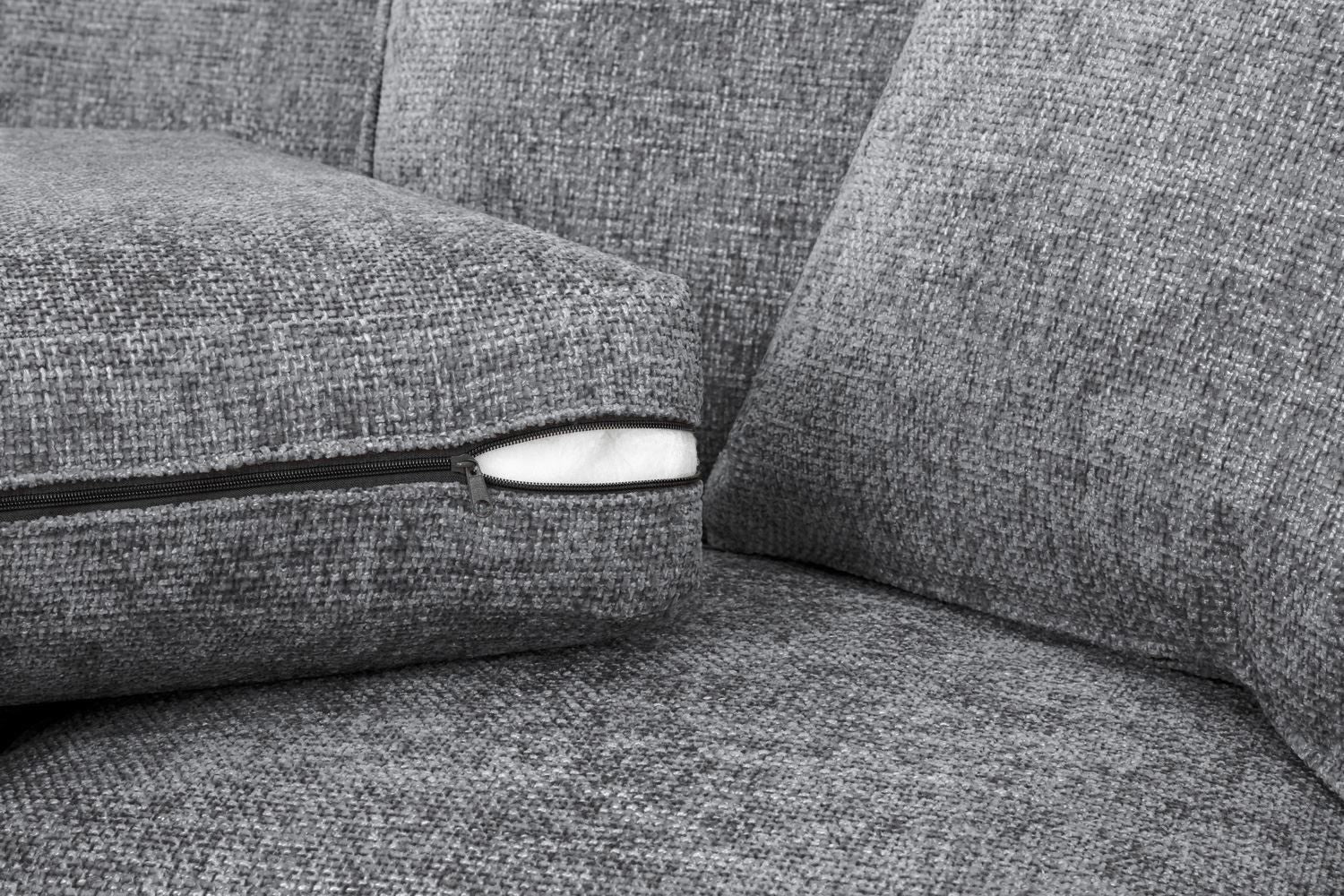 Grey Fabric Standard Back 3 Seater Sofa
