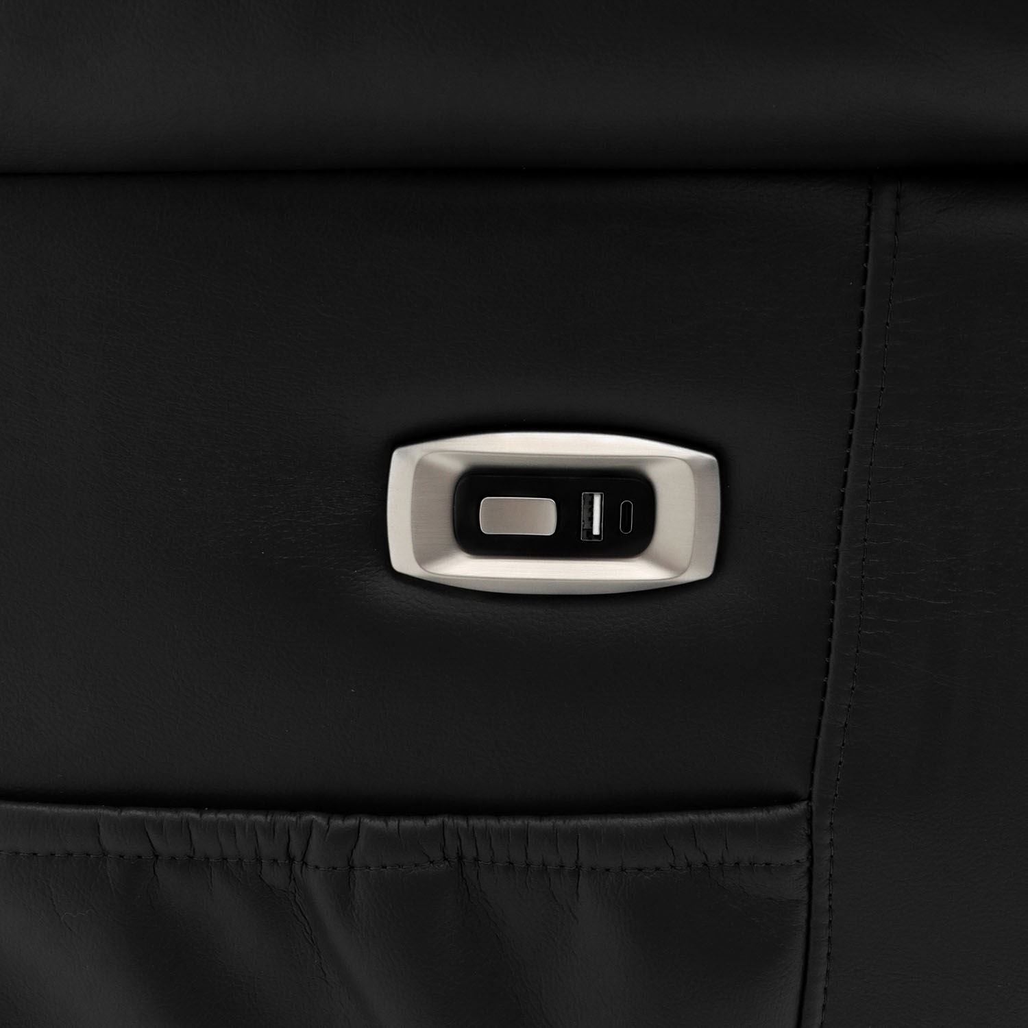 Black Leather Effect Electric Recliner Sofa Armchair