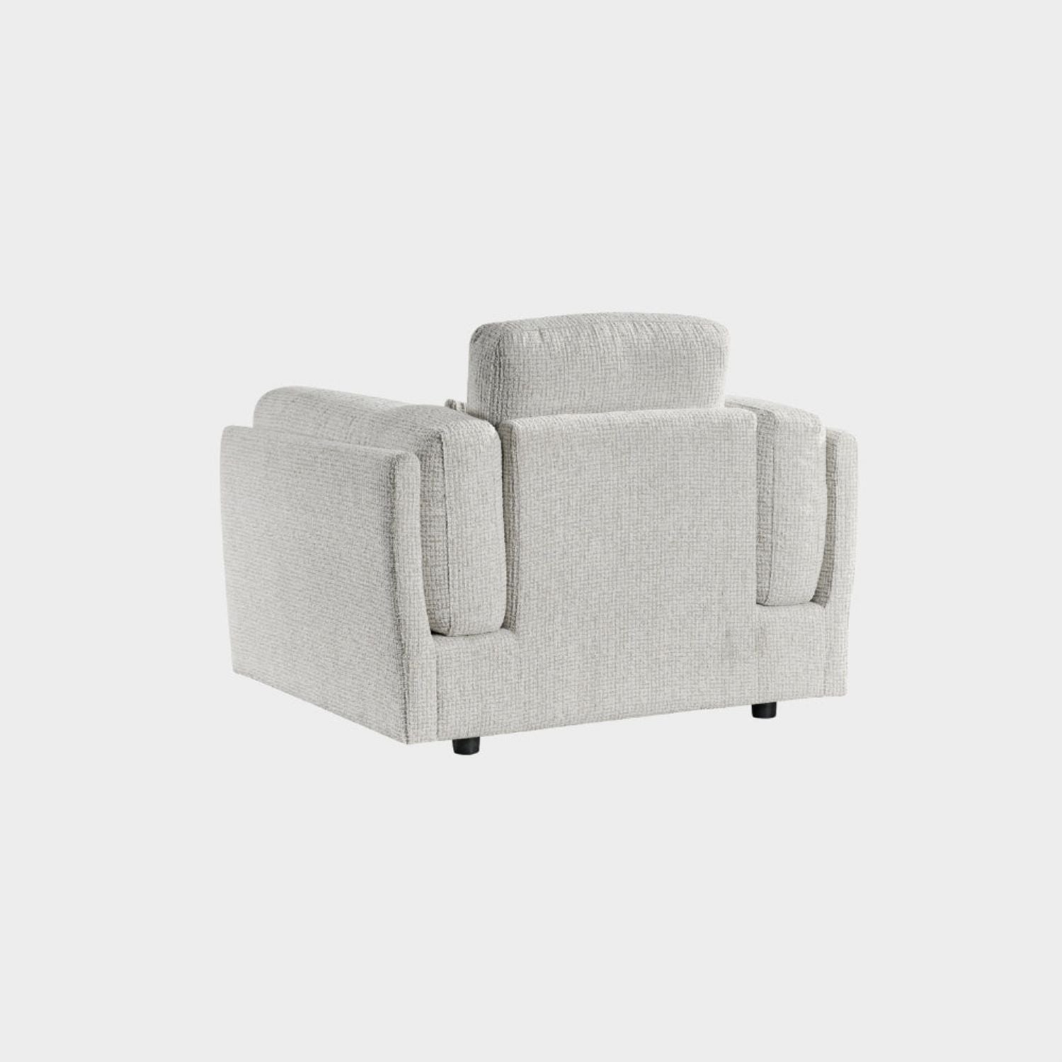 Beige Textured Fabric Armchair Laid Back Design