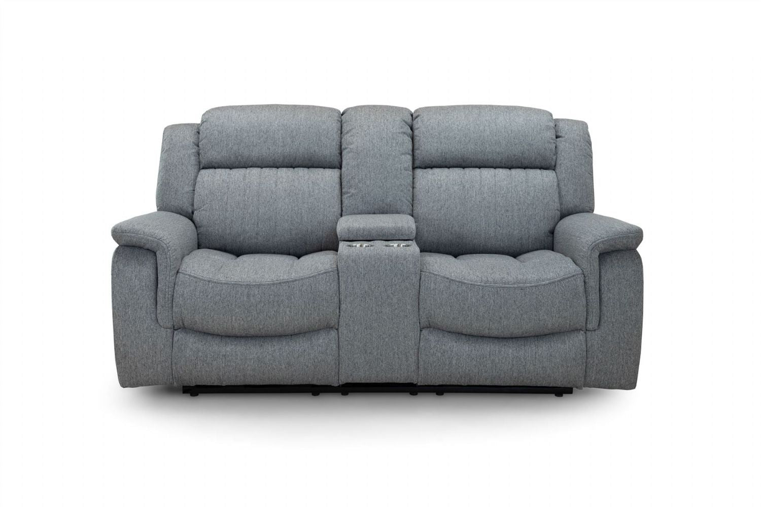 Grey Fabric 2 Seater Electric Recliner Sofa Pillow Top Arm