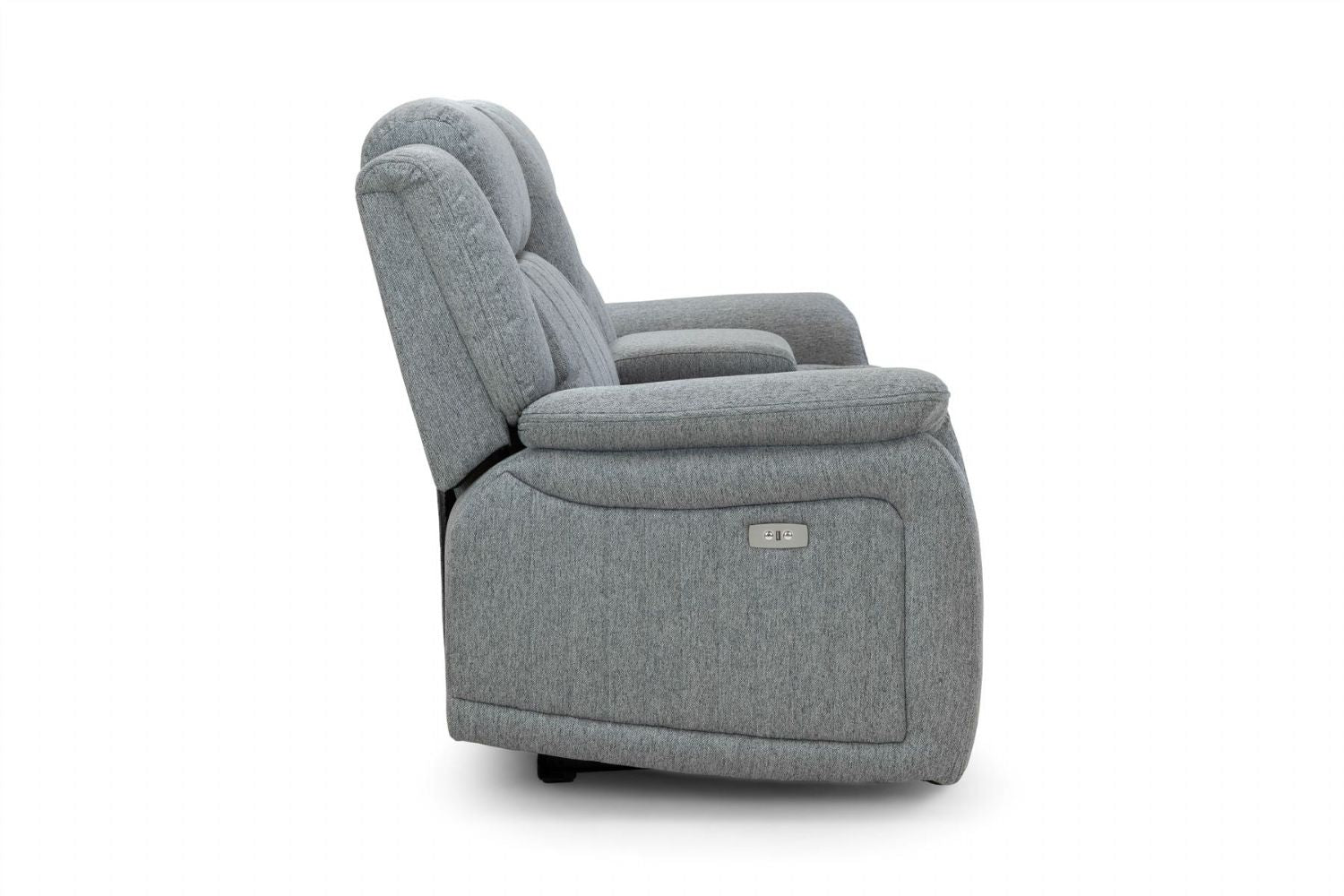 Grey Fabric 3 Seater Electric Recliner Sofa Pillow Top Arms