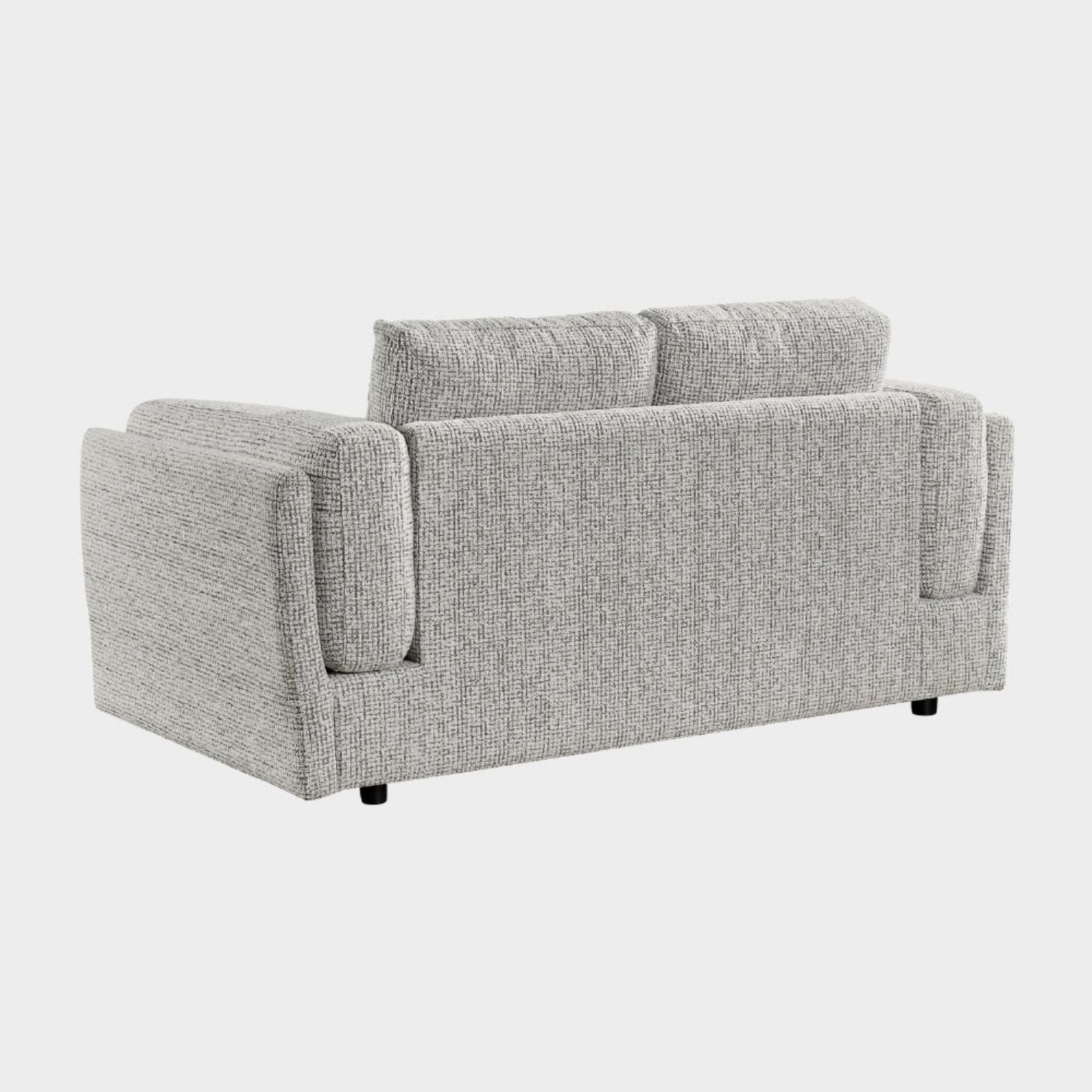 Grey Chenille Fabric 2 Seater Sofa with Chunky Arm Cushions