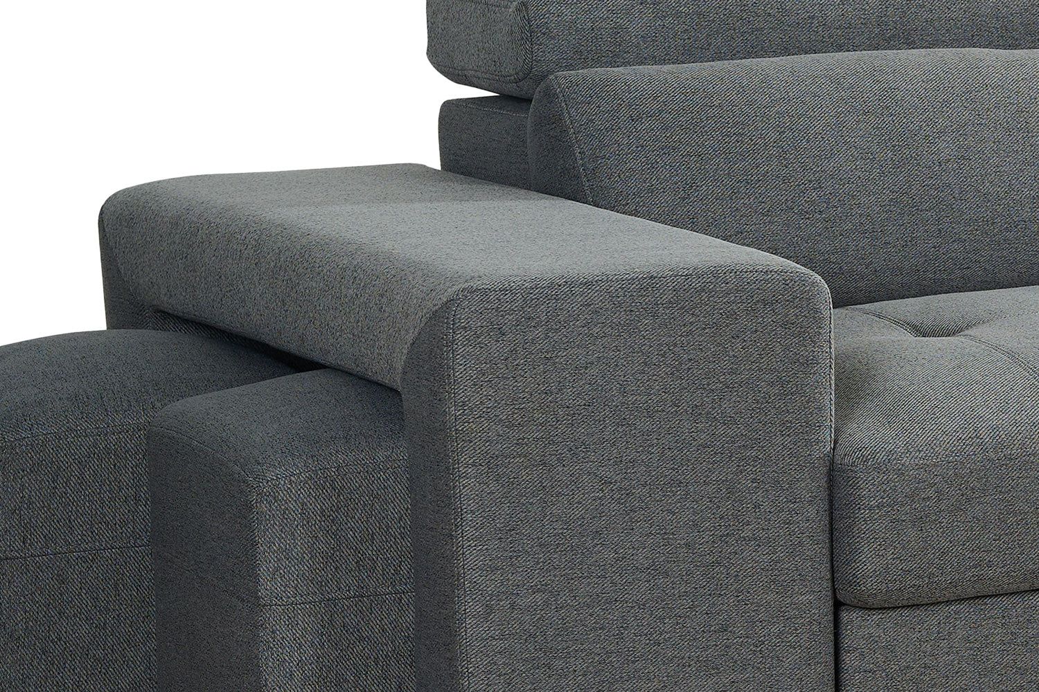 Grey Fabric Universal Corner Sofabed with Storage
