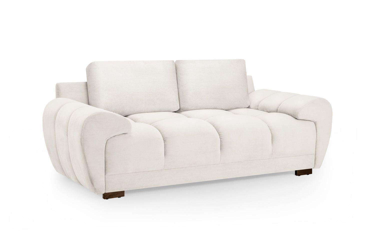 Cream Chenille Fabric 2 Seater Large Convertible Sofabed