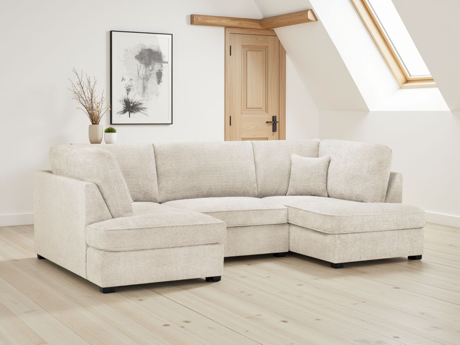 Carnaby Sofa Boucle Beige U Shape Corner