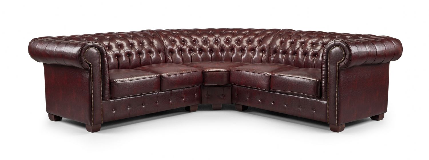 Chesterfield Sofa Oxblood Red Large Corner