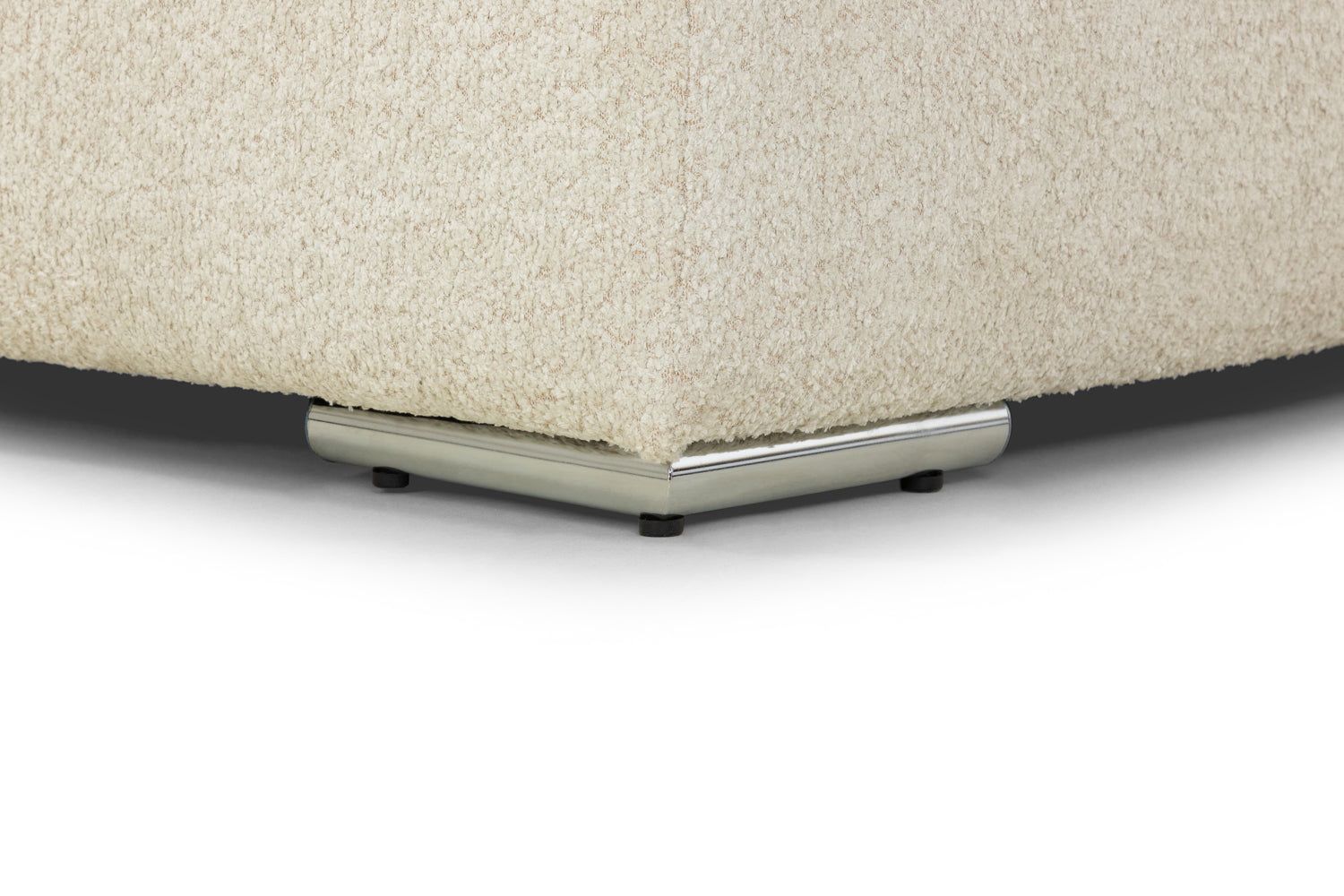 Beige Boucle Fabric U Shape Fullback Corner Sofa