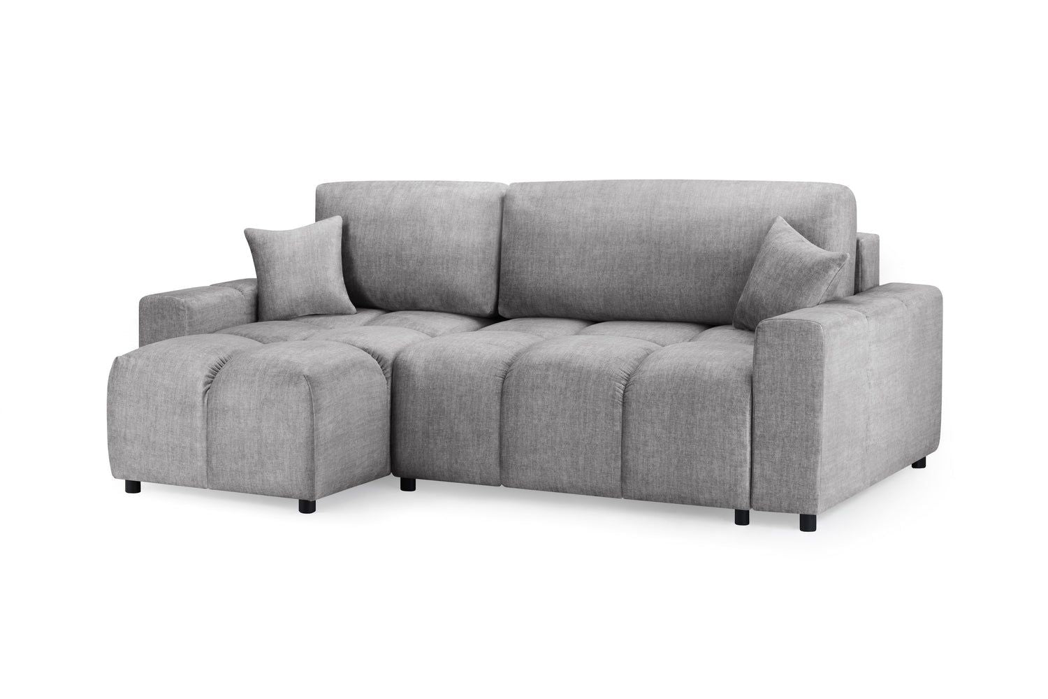 Grey Fabric Universal Corner Sofabed with Storage