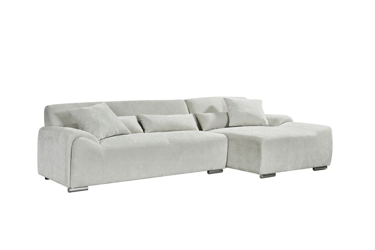 Beige Fabric Right Hand Facing Corner Sofa