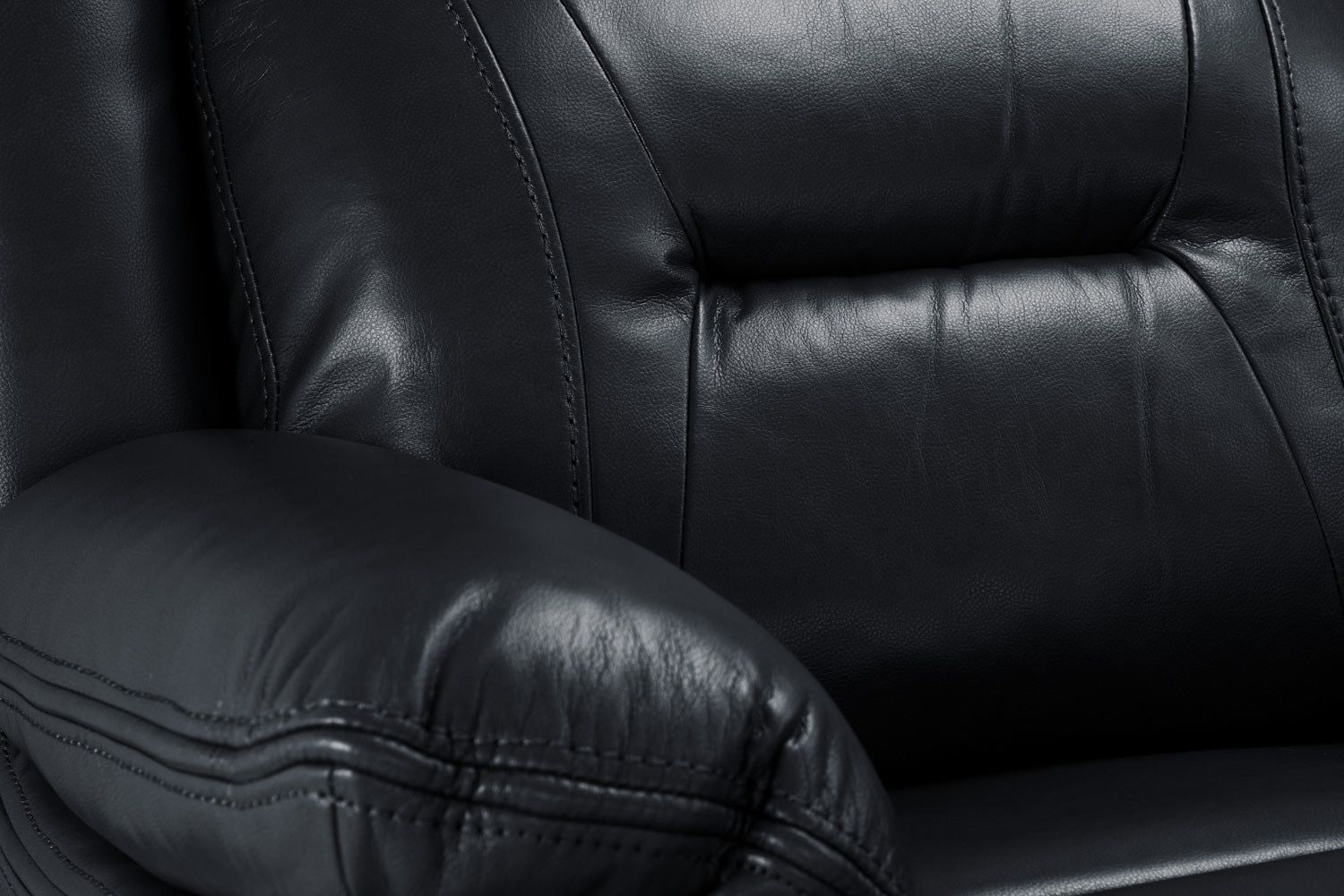 Black Leather Effect Manual Recliner Armchair