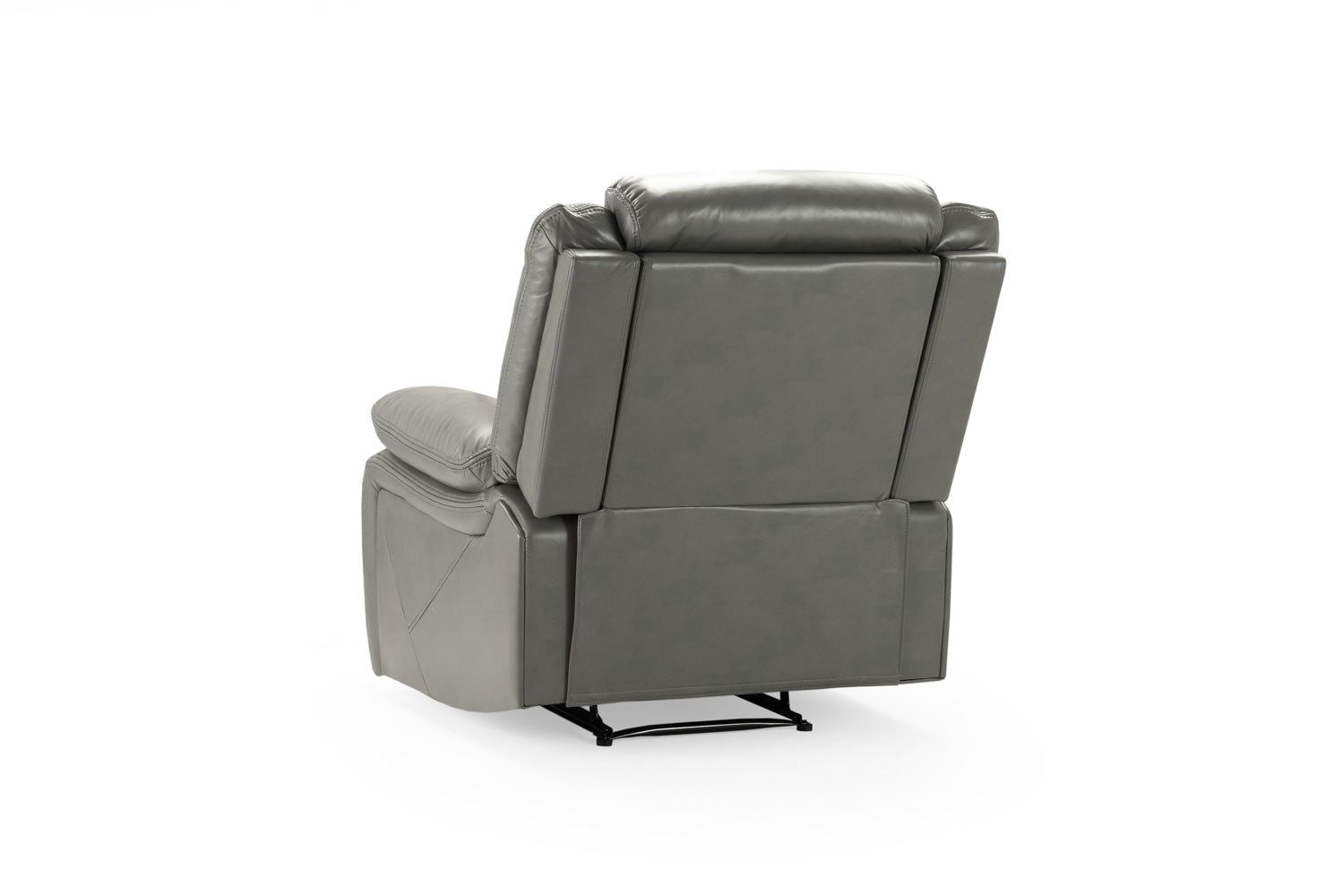 Grey Leather Effect Manual Recliner Armchair