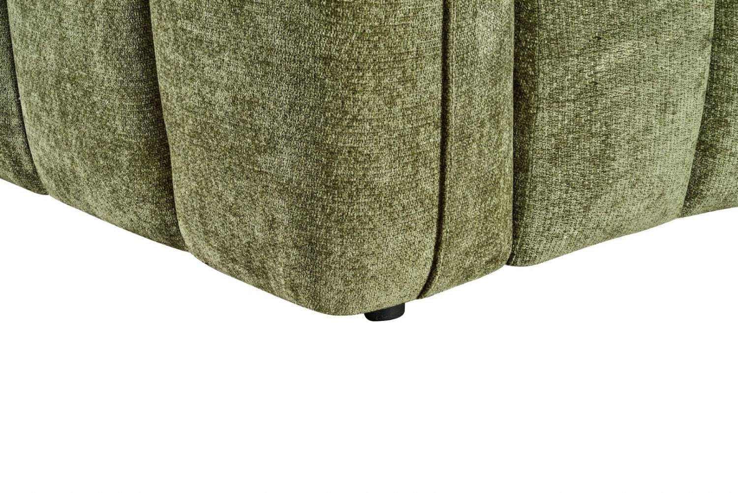 Olive Green Fabric Channel Tufted Design 2 Seater Sofa