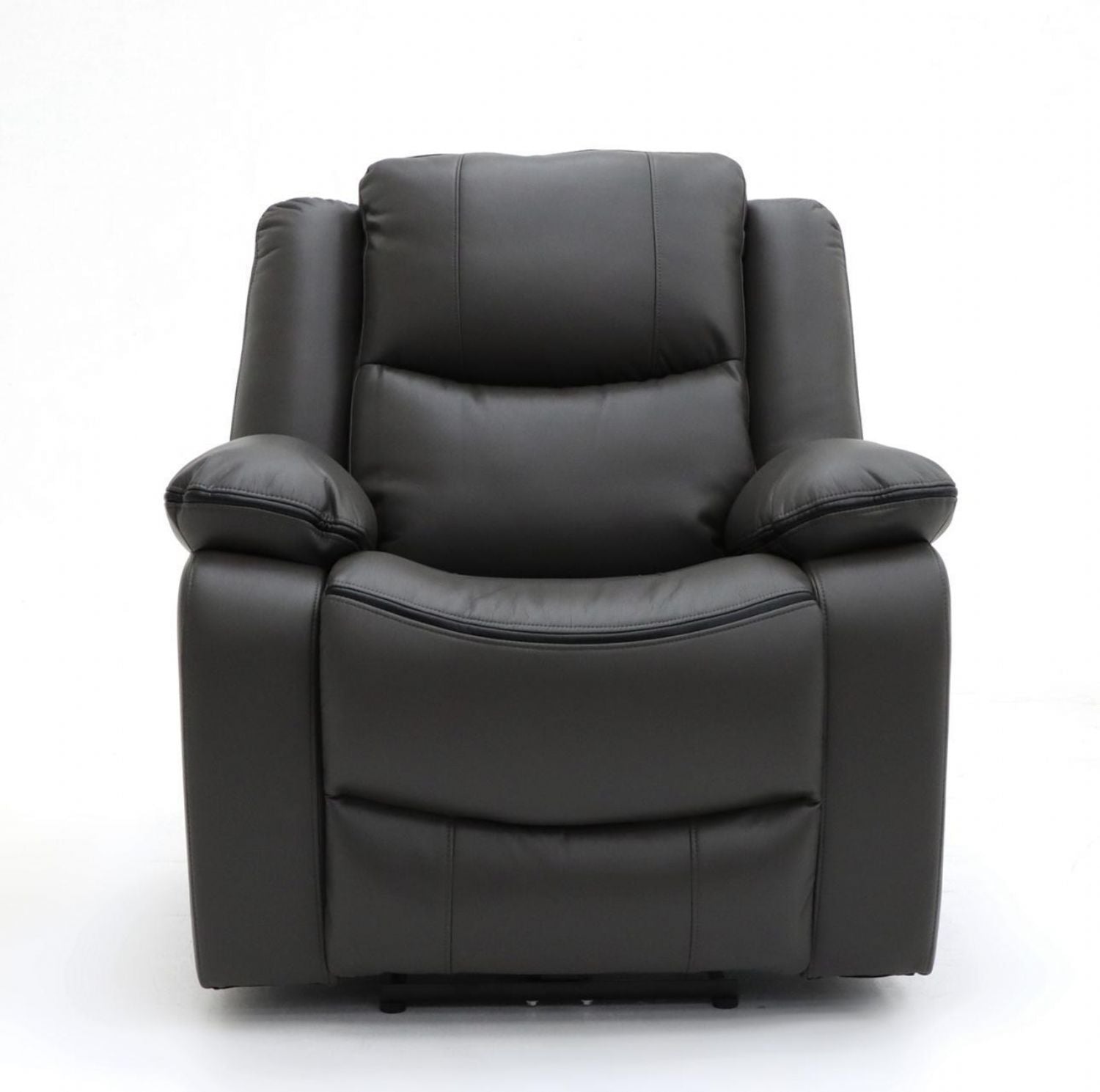 Grey Leather Effect Electric Recliner Armchair