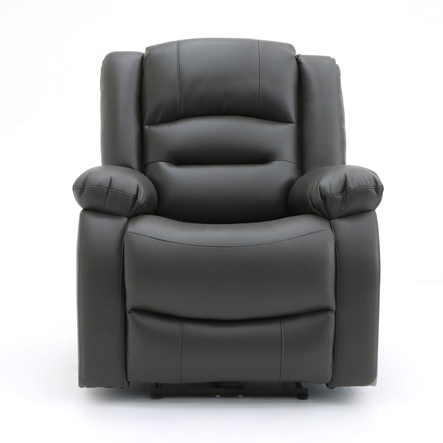Grey Leather Effect Electric Recliner Armchair