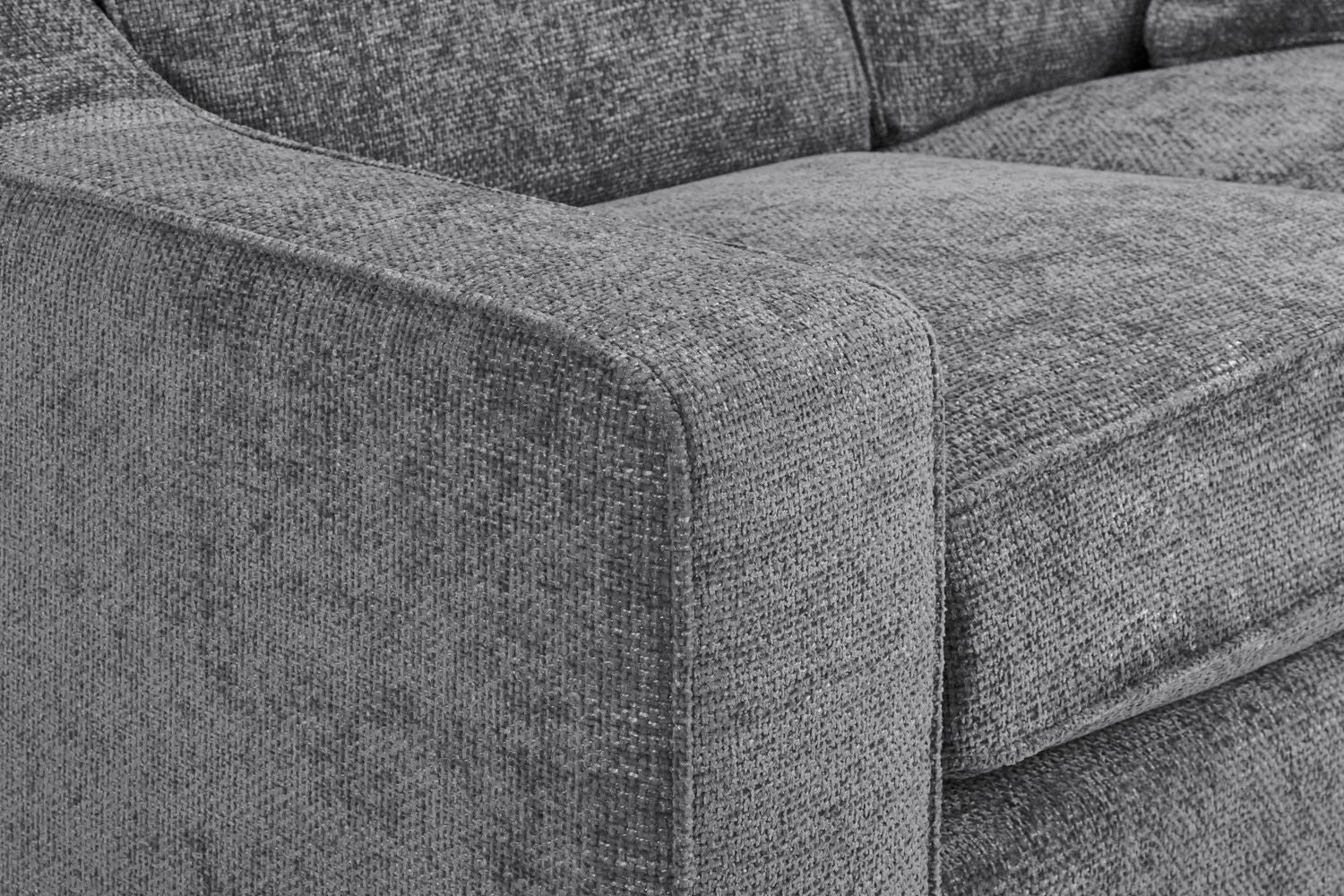 Grey Fabric Standard Back 3 Seater Sofa