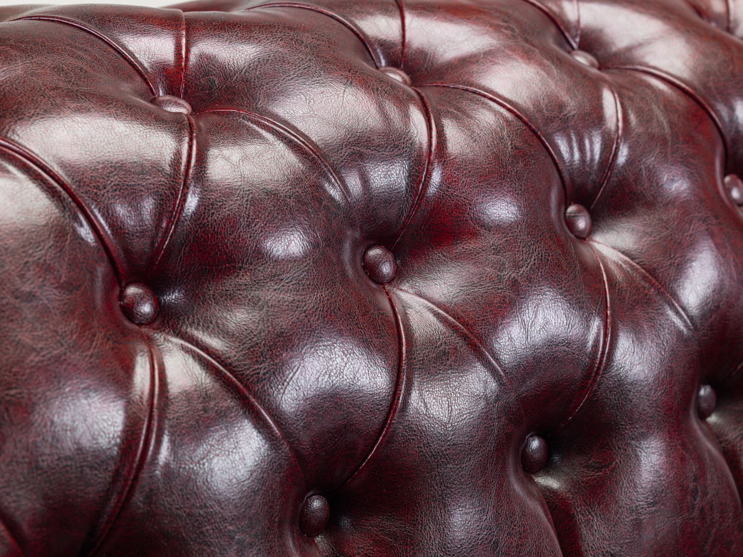 Oxblood Red Bonded Leather Buttoned Back Chesterfield Chair