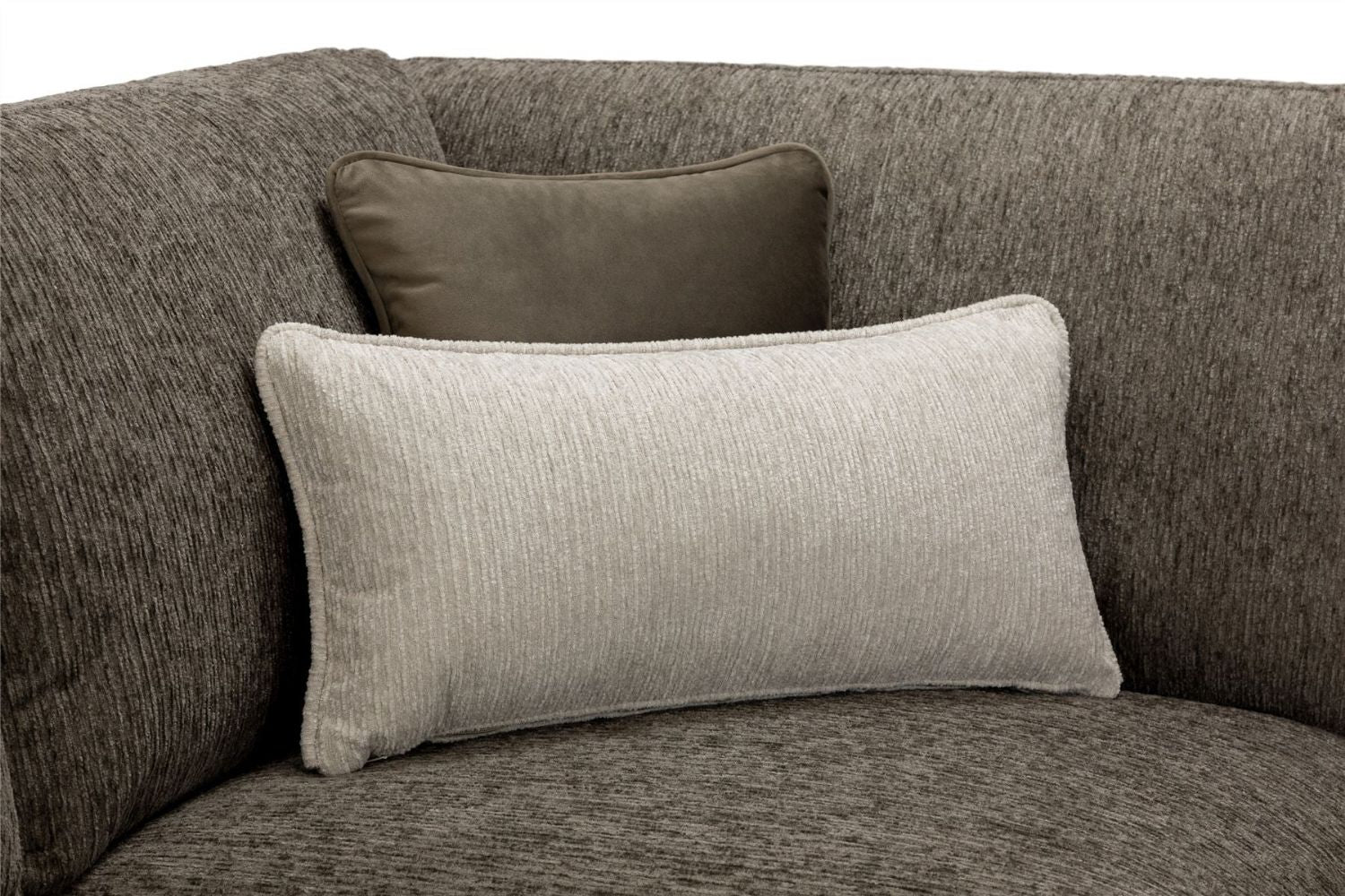 Mocha Grey Chenille Fabric Square Footstool