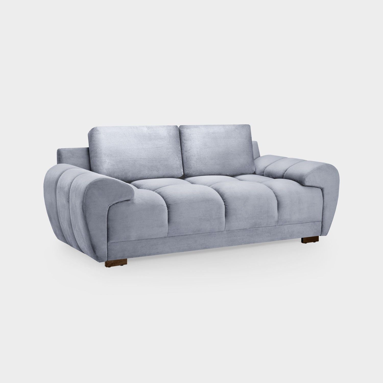 Grey Chenille Fabric 2 Seater Large Convertible Sofabed