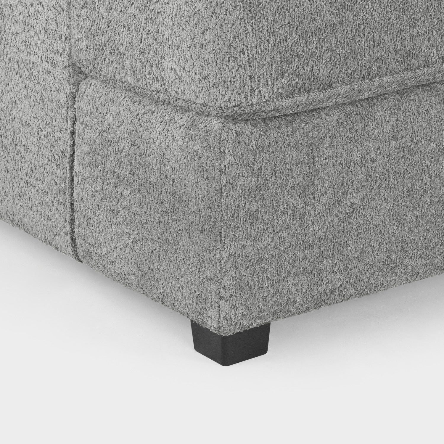 Grey Boucle Fabric U Shape Corner Sofa