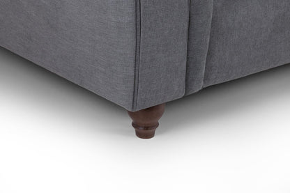 Grey Fabric Foam Filled Cushion Top Footstool