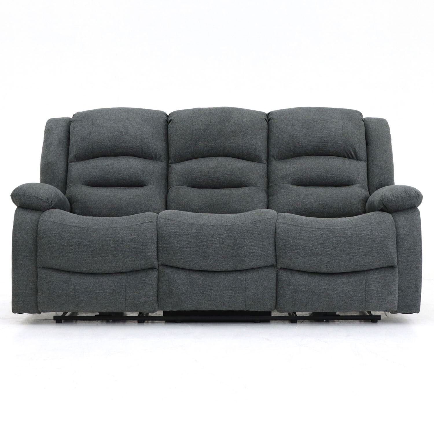 Graphite Fabric 3 Seater Electric Recliner Sofa