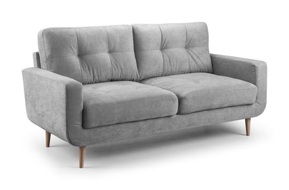 Grey Fabric 3 Seater Sofa Tufted Designed