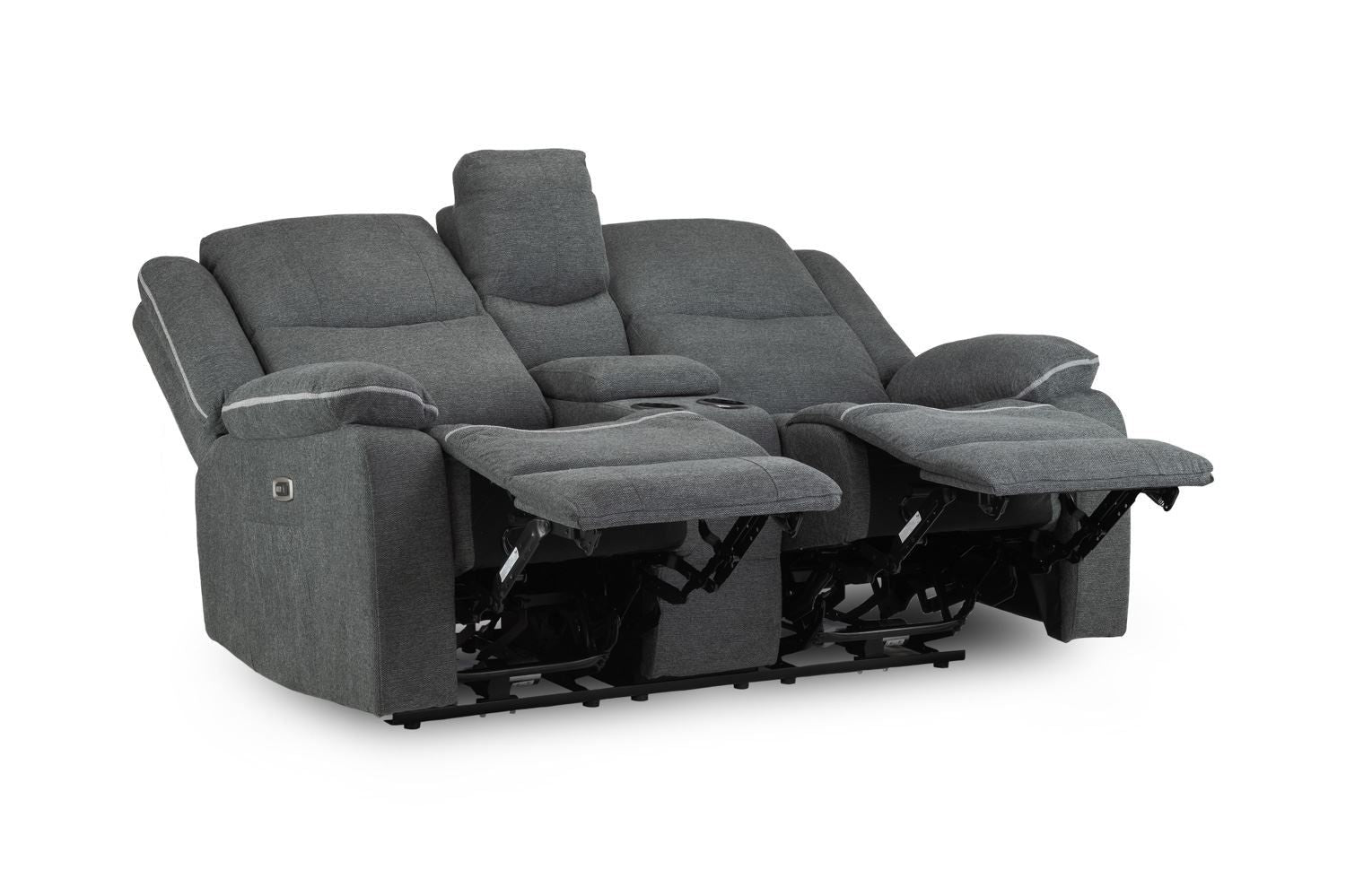 Graphite Fabric 2 Seater Electric Recliner Sofa