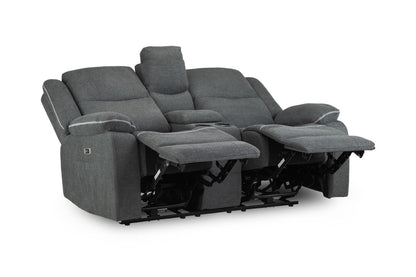 Graphite Fabric 2 Seater Electric Recliner Sofa