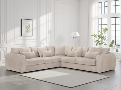 Mocha Velvet Large Corner Group Sofa 5 Seater