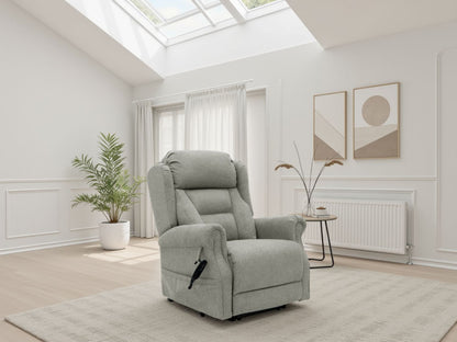 Grey Fabric Lift and Rise Electric Recline Armchair