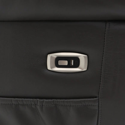 Grey Leather Effect Electric Recliner Armchair