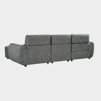 Charcoal Fabric Electric Recliner Corner Sofa Left Hand Facing