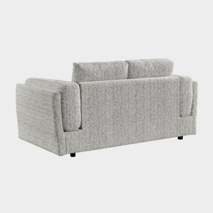 Grey Textured Fabric 3 Seater Sofa Laid Back Design
