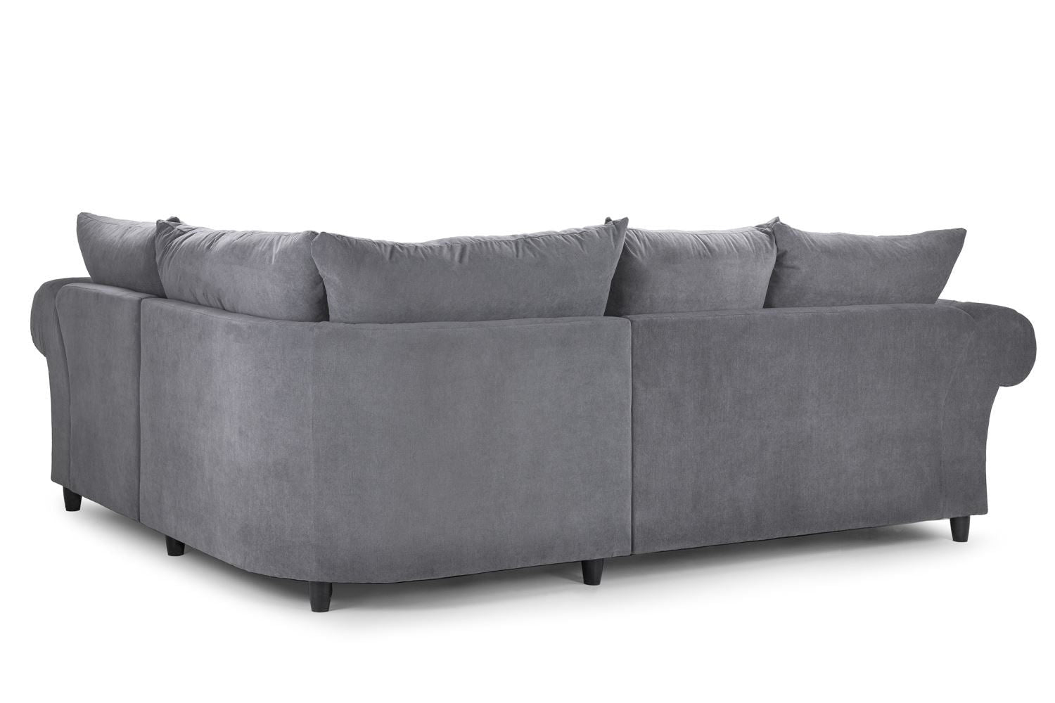 Grey Fabric Corner Fullback Sofa with Scroll Arms RHF