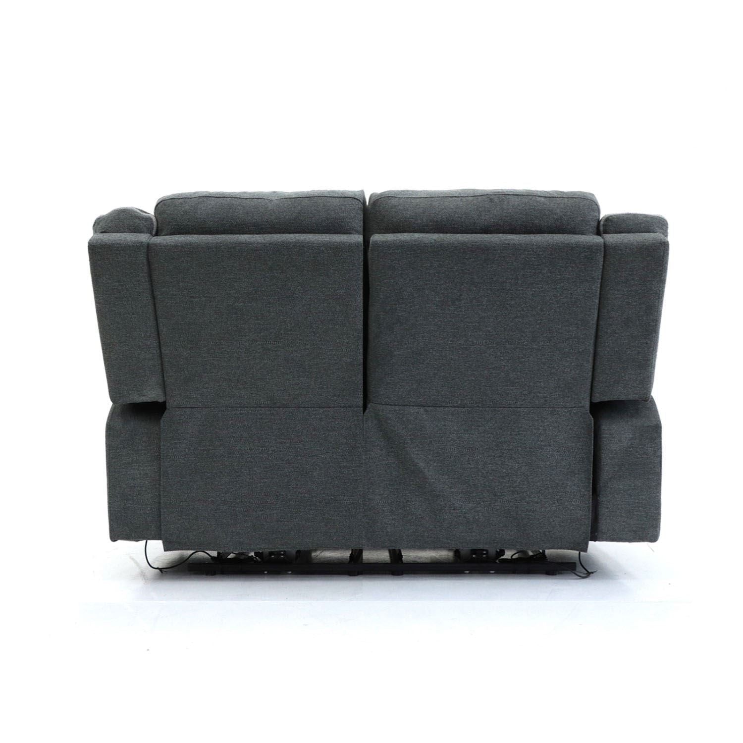 Graphite Leather Effect 2 Seater Electric Recliner with USB