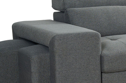 Grey Fabric Universal Corner Sofabed with Storage