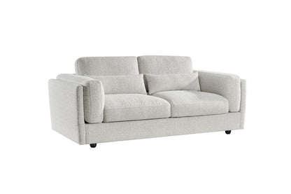 Beige Chenille Fabric 3 Seater Sofa with Chunky Arm Cushions