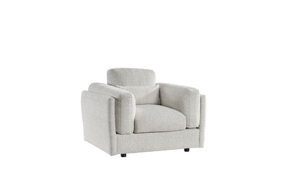 Beige Textured Fabric Armchair Laid Back Design