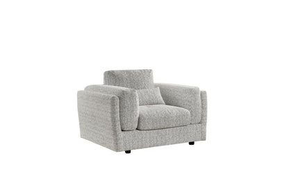 Grey Chenille Fabric Laid Back Armchair
