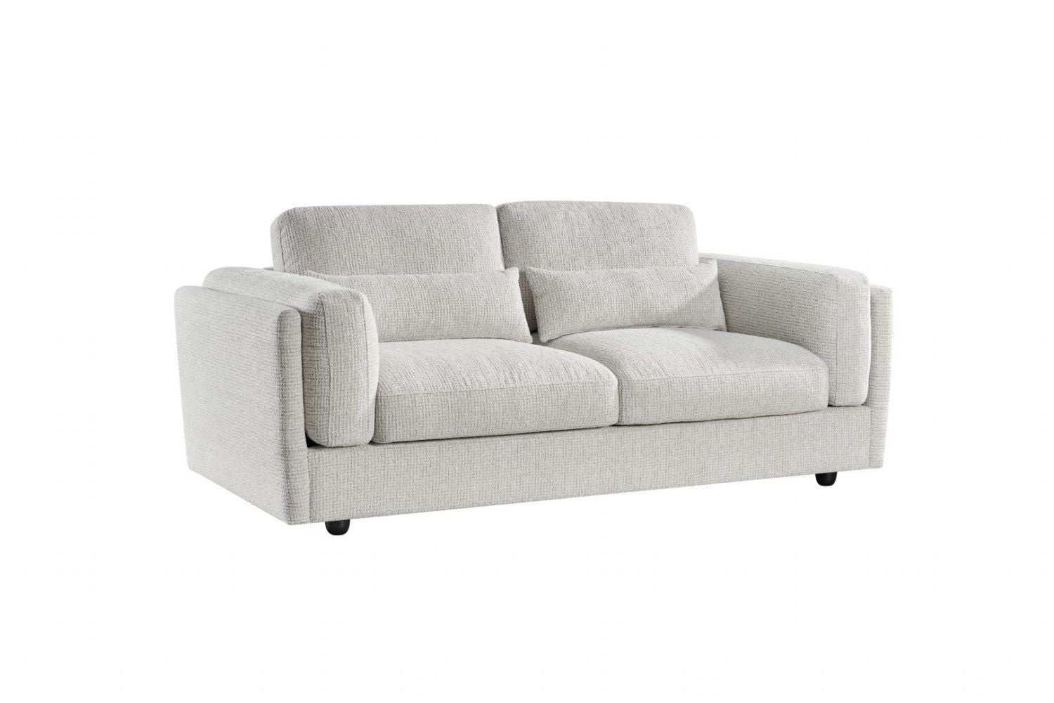 Beige Chenille Fabric 3 Seater Sofa with Chunky Arm Cushions