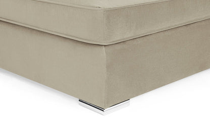 Beige Velvet U Shape Large Corner Sofa with Footstool