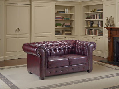 Chesterfield Sofa Oxblood Red 2 Seater