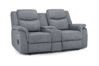 Grey Fabric 2 Seater Electric Recliner Sofa