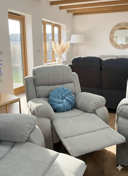 Grey Fabric 3+2+1 Manual Recliner Sofa Set