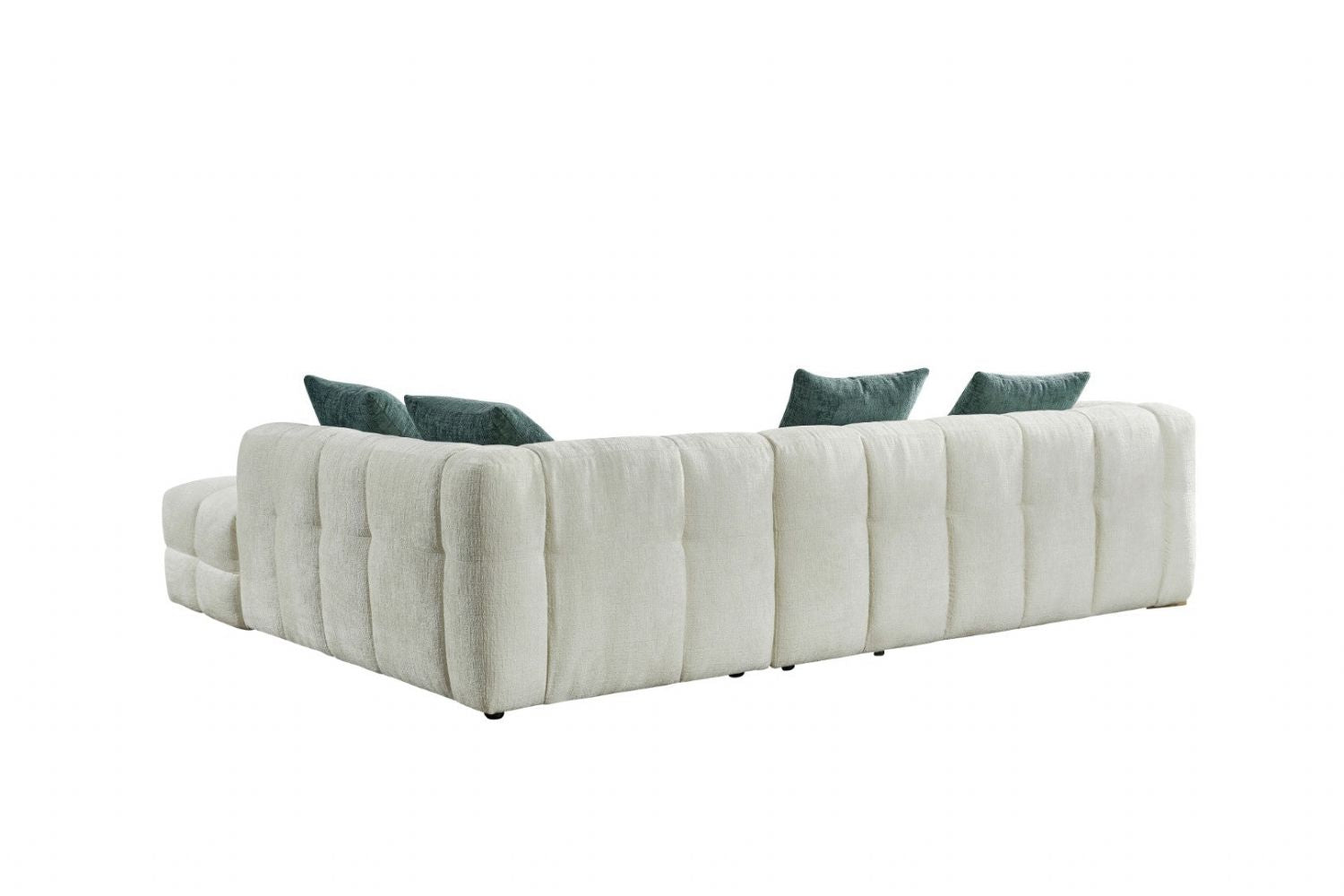 Beige Fabric Right Hand Facing L Shape Corner Sofa