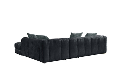 Charcoal Fabric L Shaped Corner Sofa Right Hand Facing