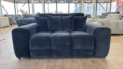 Black Fabric 2 Seater Sofa with Scatter Cushions