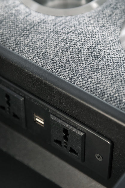 Grey Fabric 2 Seater Electric Recliner Sofa Pillow Top Arm