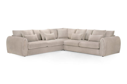 Mocha Velvet Large Corner Group Sofa 5 Seater