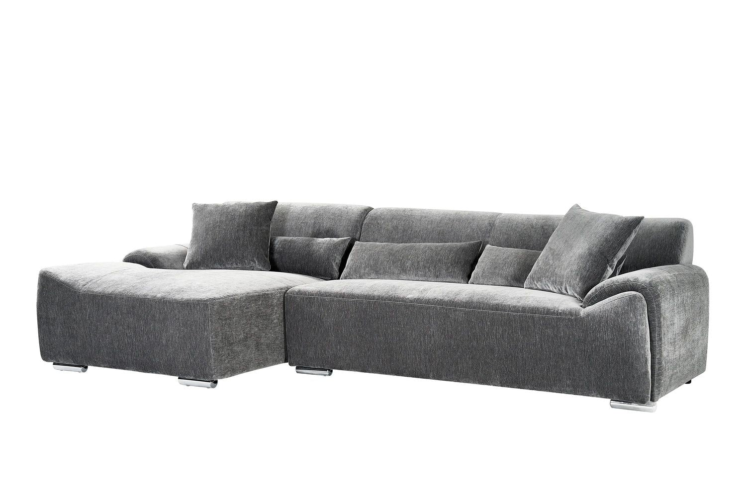 Charcoal Fabric Left Hand Facing Corner Sofa